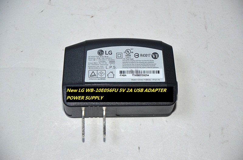 New LG WB-10E056FU 5V 2A USB ADAPTER POWER SUPPLY